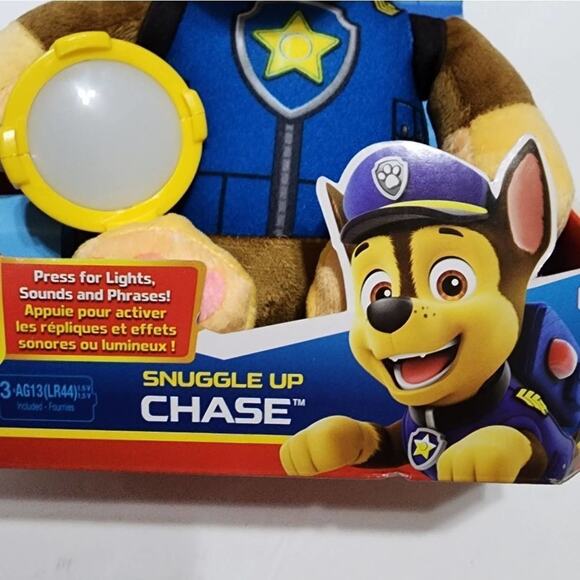 PAW Patrol, Snuggle Up Chase Plush with Flashlight and Sounds Kids Aged 3 & up - Picture 7 of 7